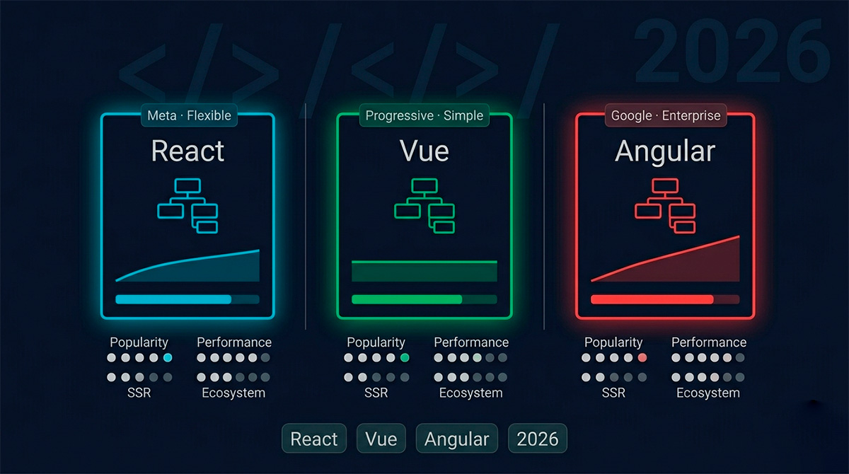 React vs Vue vs Angular: Which Framework to Choose in 2026